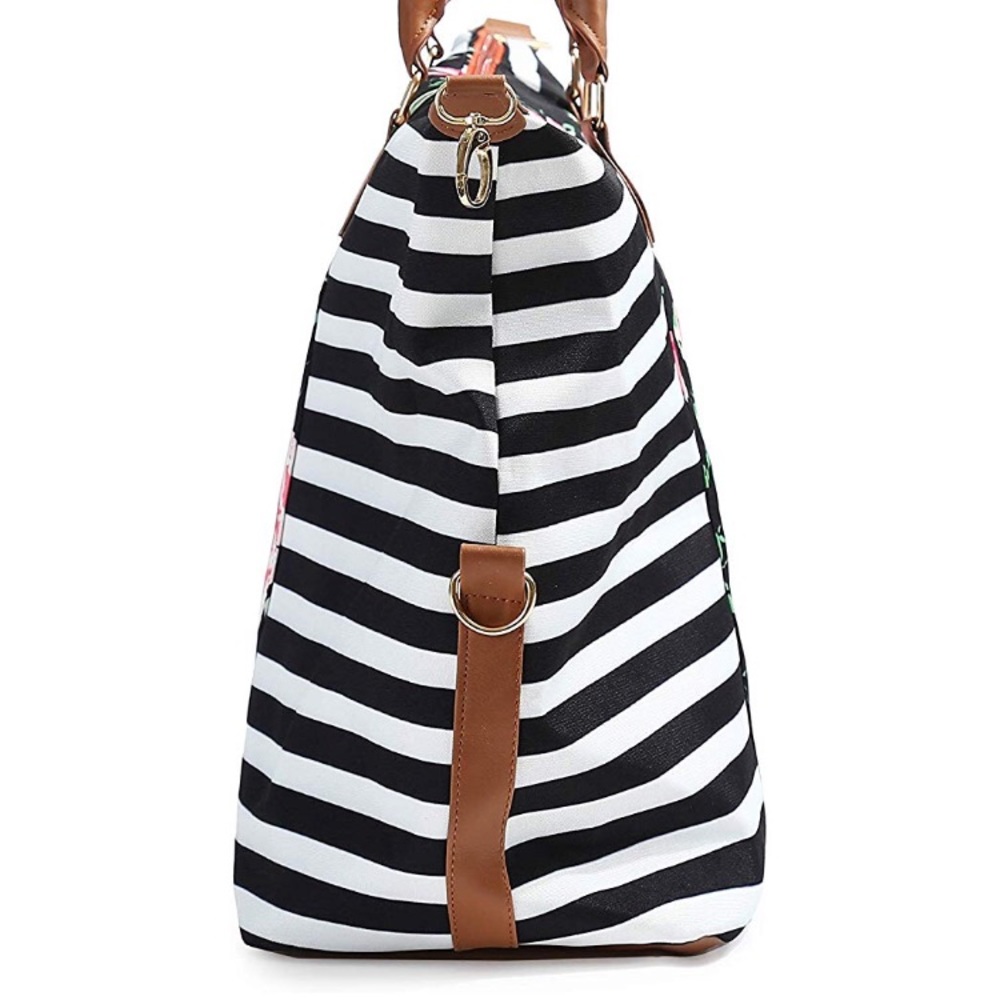 🔥 Limited! NWT Stripes with Floral Weekender Tote - Picture 4 of 7